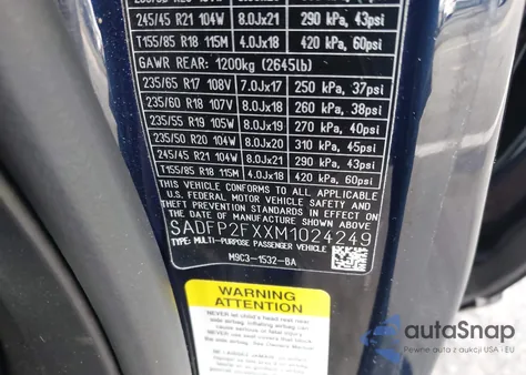 2021 Jaguar E-Pace Se P250 Awd Automatic из США, поврежденный, VIN SADFP2FXXM1024249